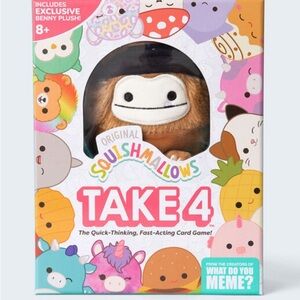 Nwt Squishmallows Take 4 Game - w/Exclusive Benny the Bigfoot Clip